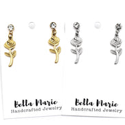 Simple Rose Dangle Earrings