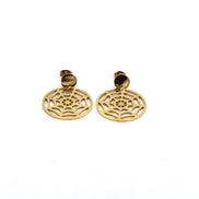 Gold Spider Web Dangle Earrings