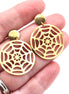 Gold Spider Web Dangle Earrings