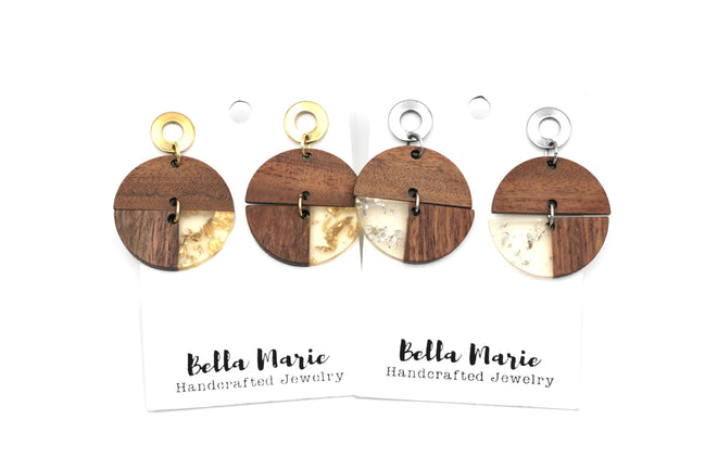 Round Wood Earrings