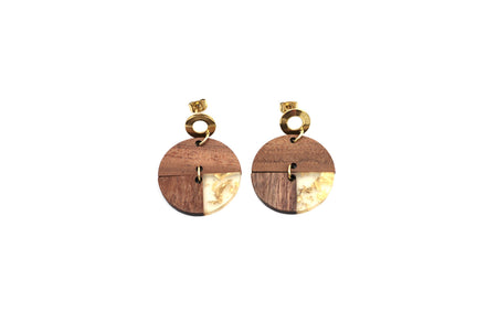 Round Wood Earrings