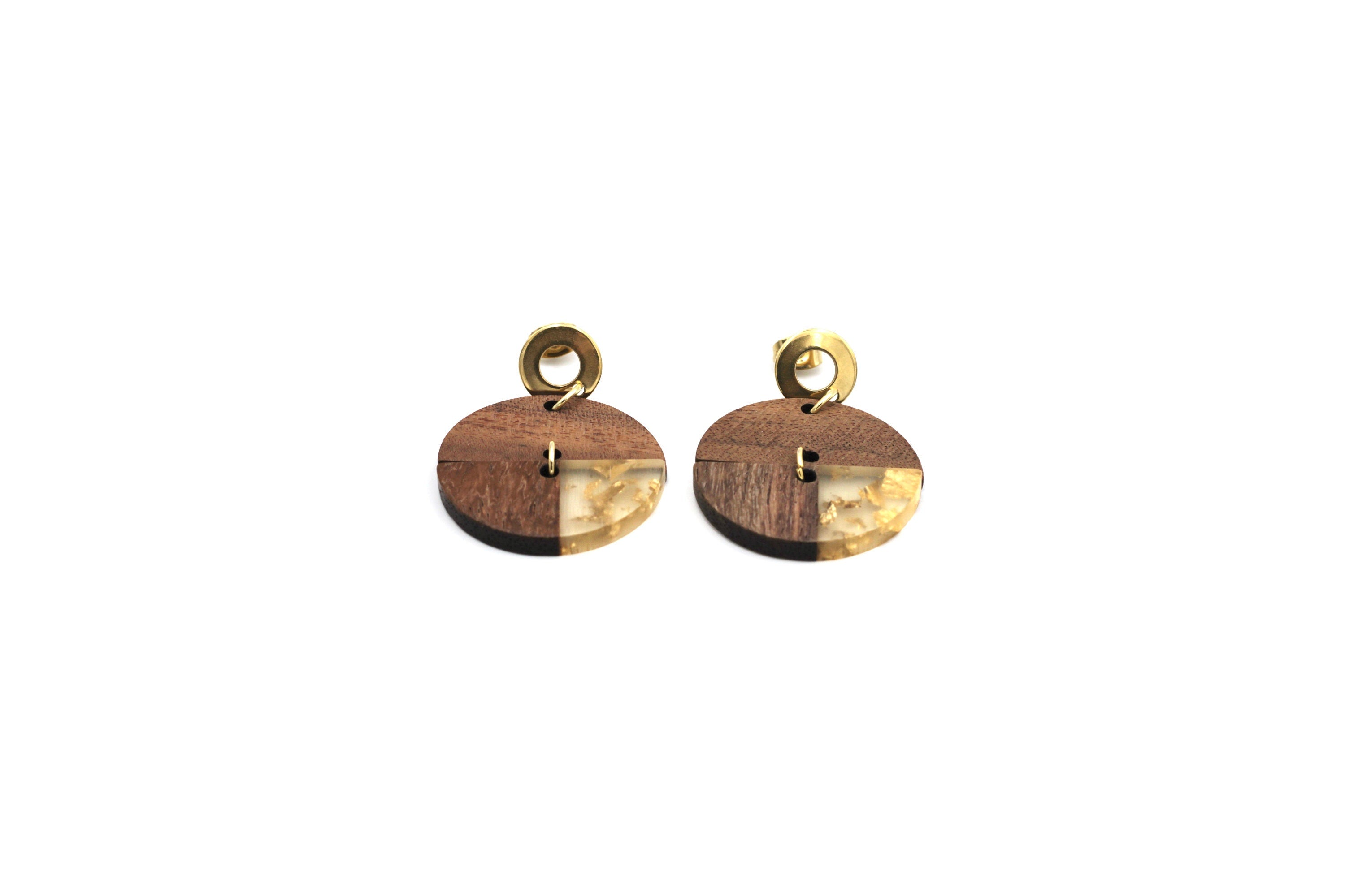Round Wood Earrings