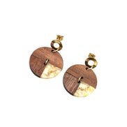 Round Wood Earrings