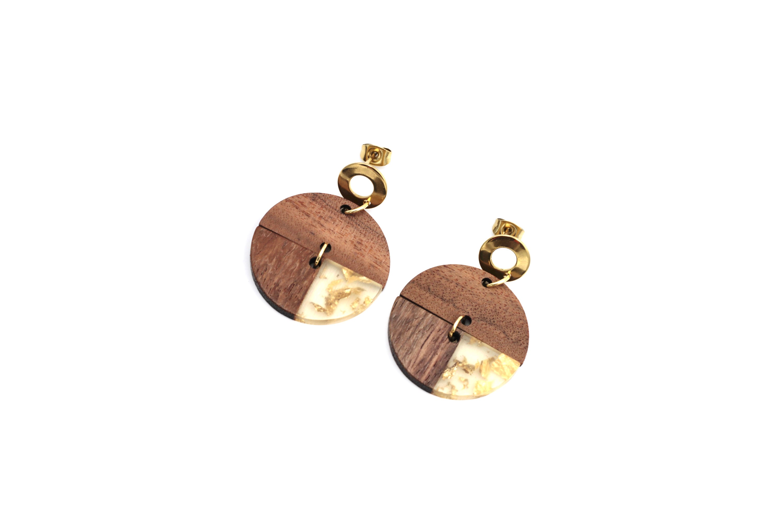 Round Wood Earrings