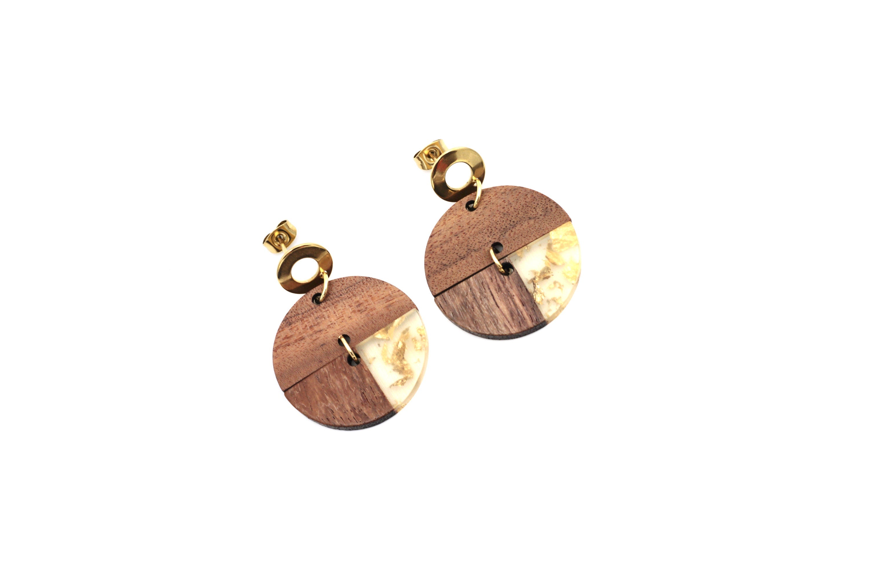 Round Wood Earrings
