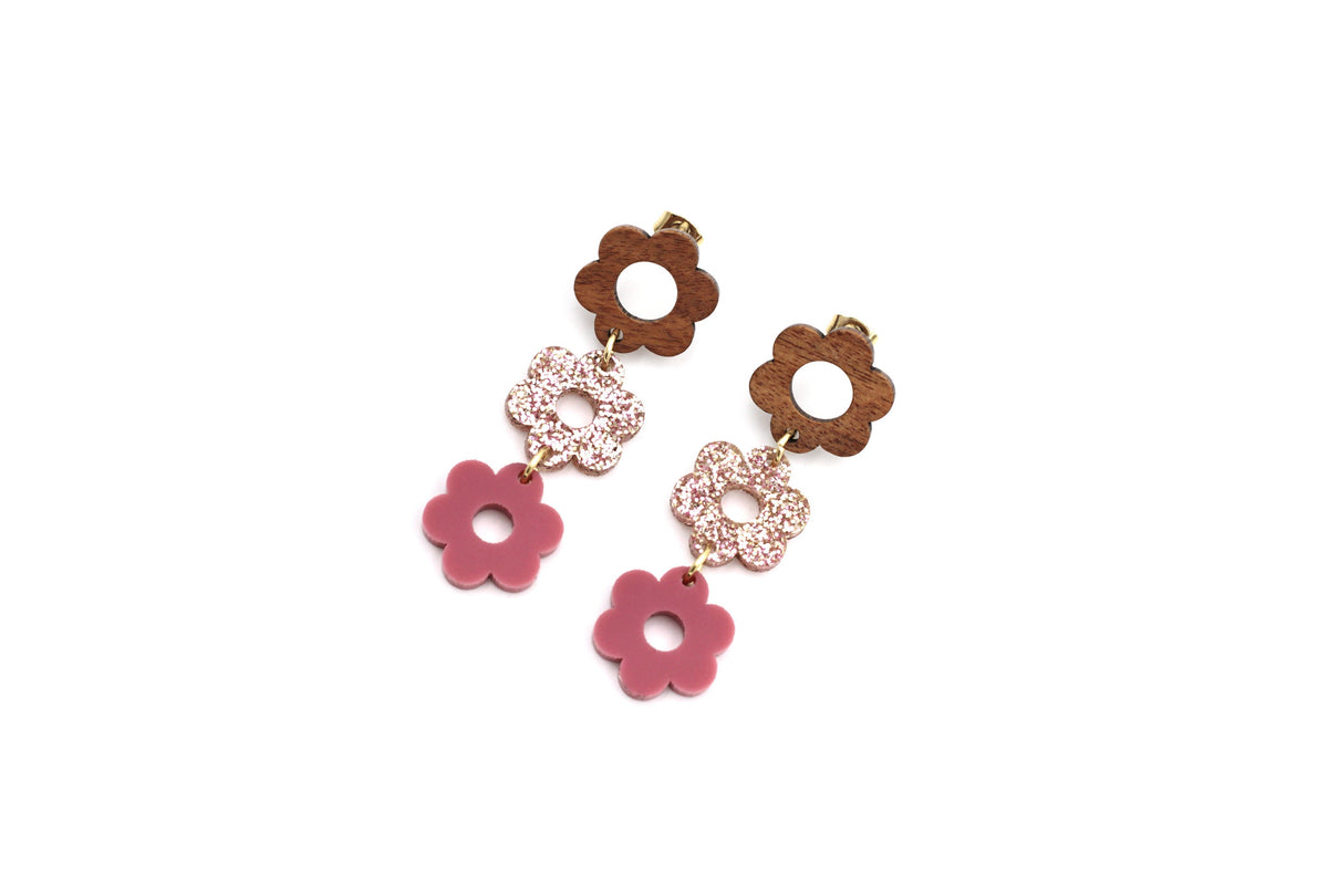 Triple Flower Earrings