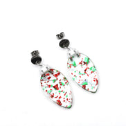 Red and Green Christmas Light Earrings