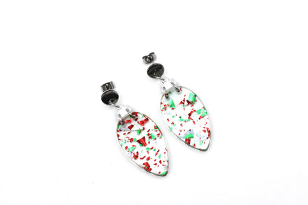 Red and Green Christmas Light Earrings