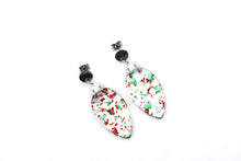 Load image into Gallery viewer, Red and Green Christmas Light Earrings
