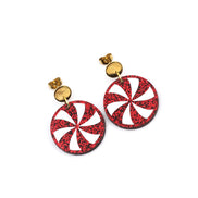 Red Peppermint Candy Earrings