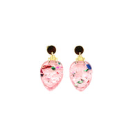 Pink Christmas Light Earrings