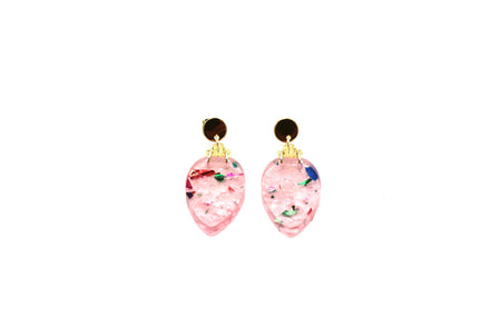 Pink Christmas Light Earrings