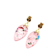 Pink Christmas Light Earrings