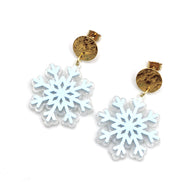 Blue Layered Snowflake Earrings