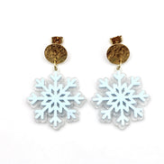 Blue Layered Snowflake Earrings