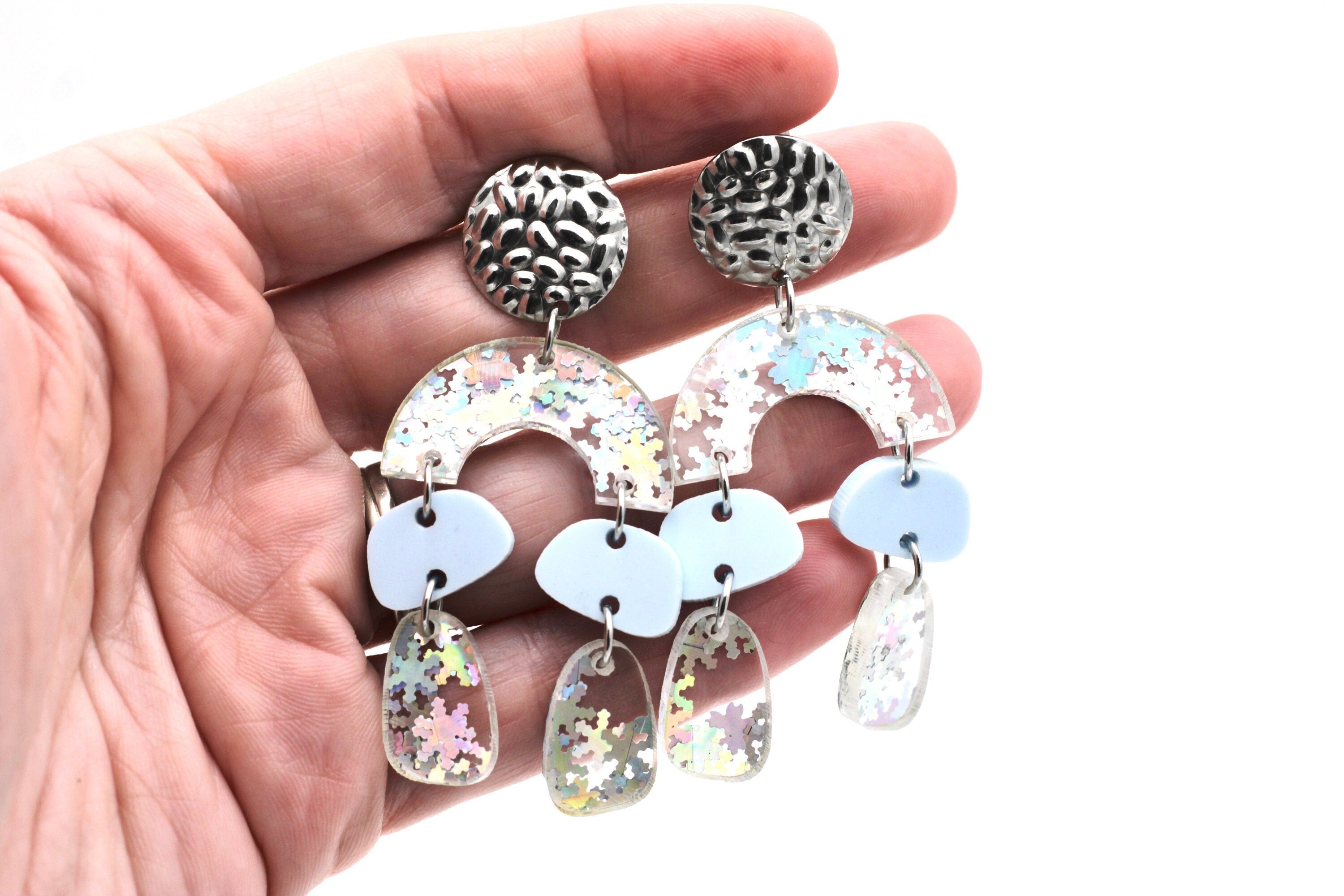 Geometric Snowflake Earrings