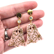 Pink Spiderweb Ghost Earrings