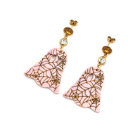 Pink Spiderweb Ghost Earrings