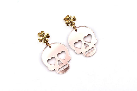Rose Gold Skull Earrings