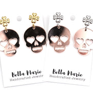 Rose Gold Skull Earrings