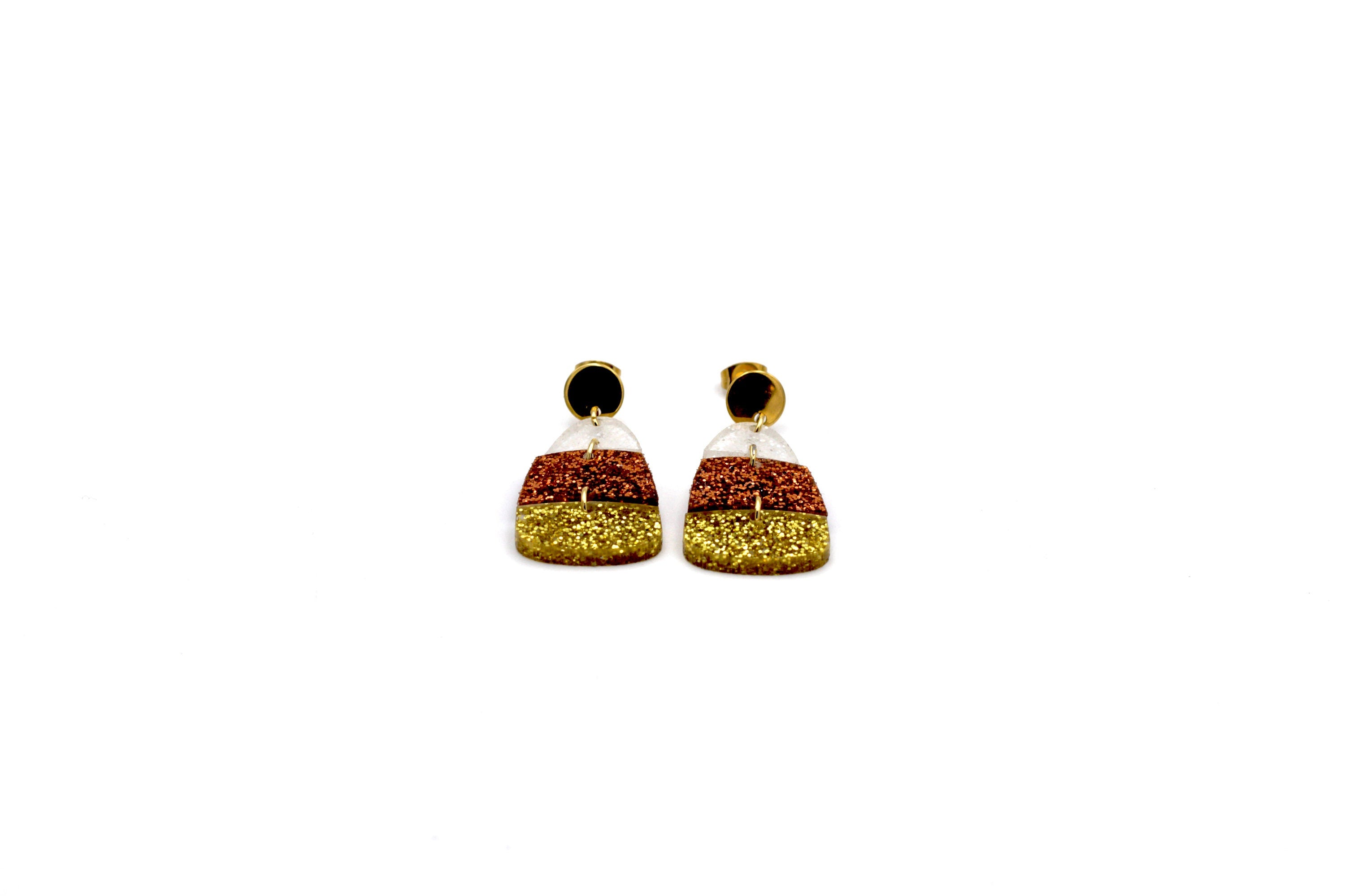 Glitter Candy Corn Earrings