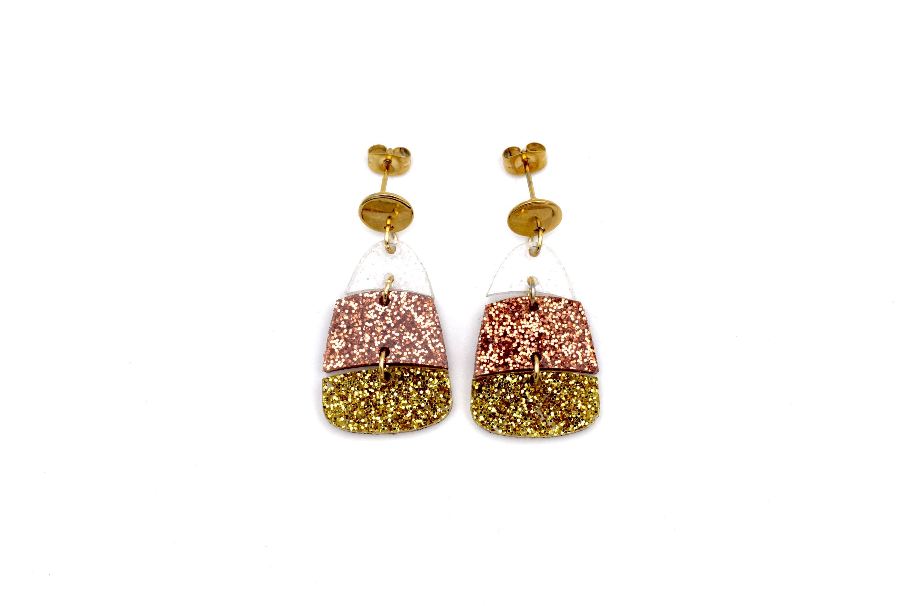 Glitter Candy Corn Earrings