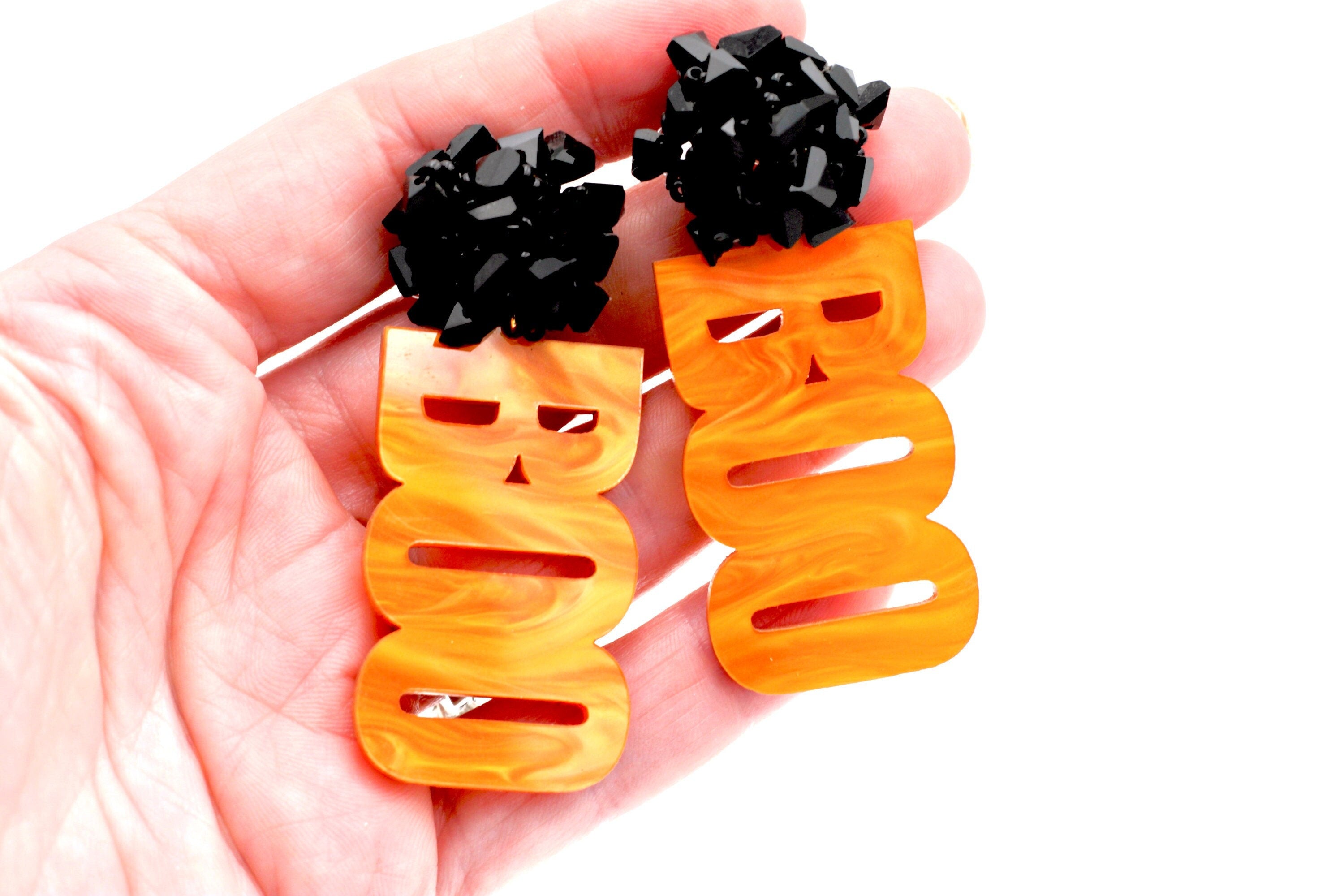 Orange Boo Earrings