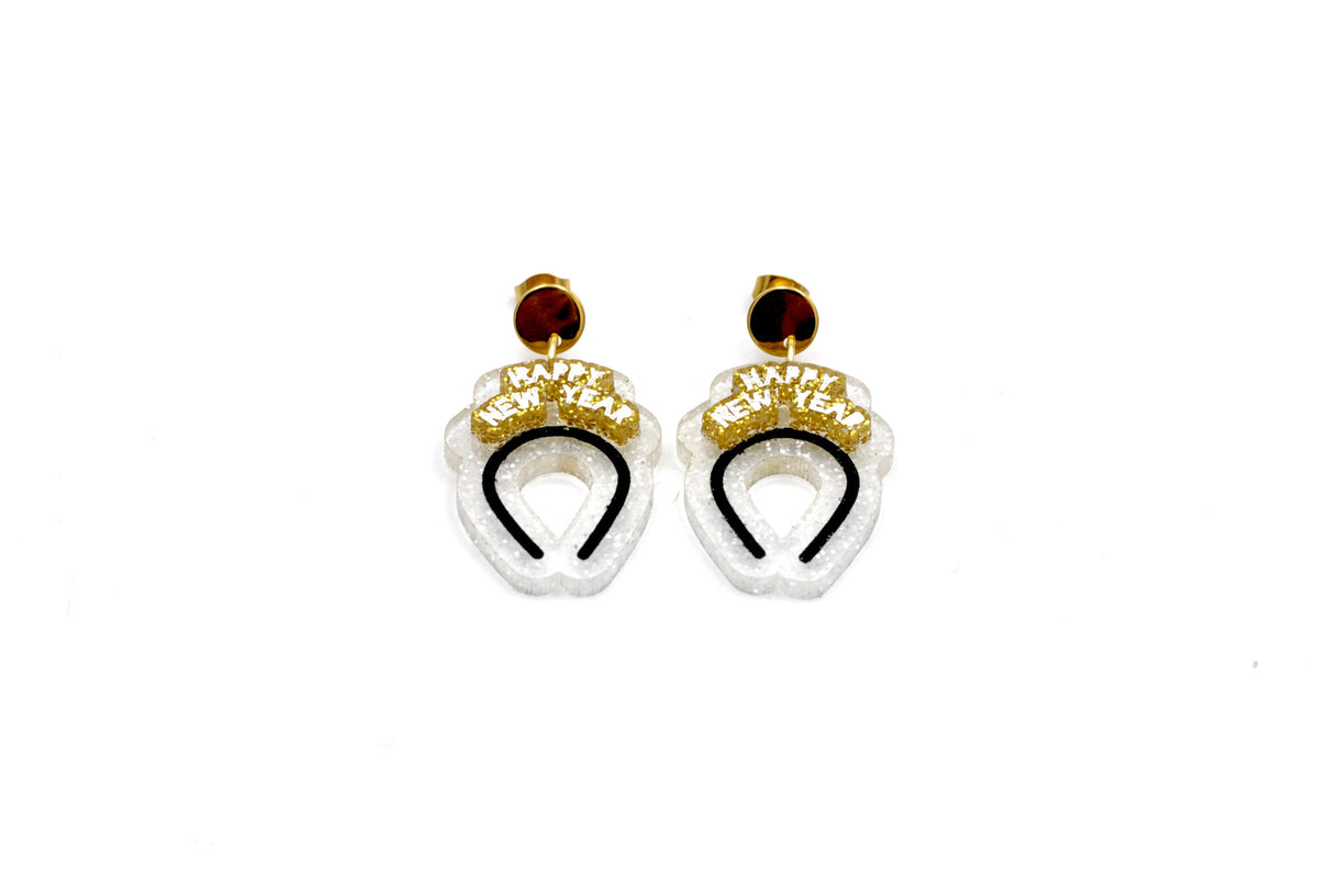 Happy New Year Headband Earrings