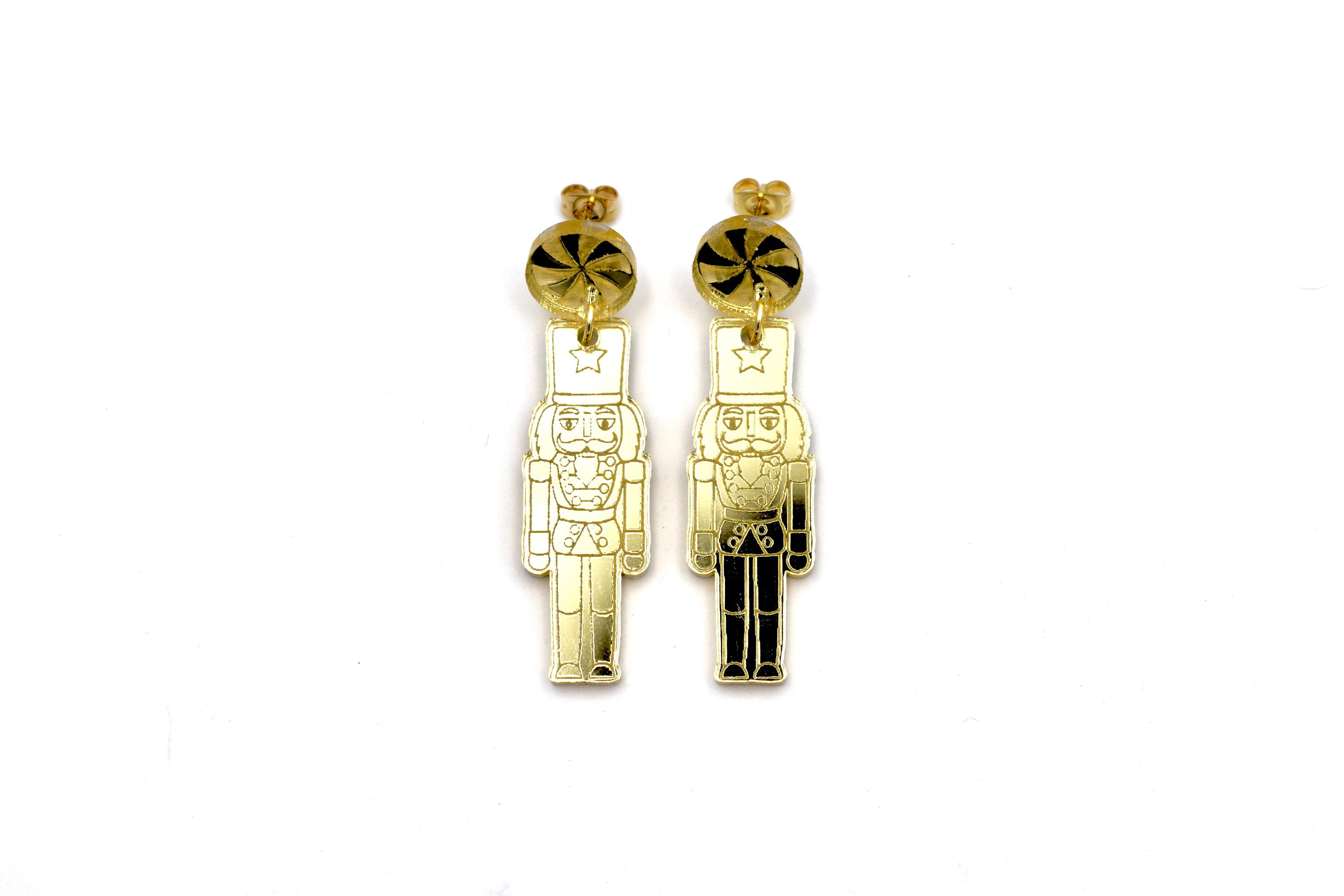 Metallic Nutcracker Earrings