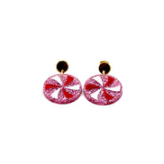 Pink Peppermint Candy Earrings