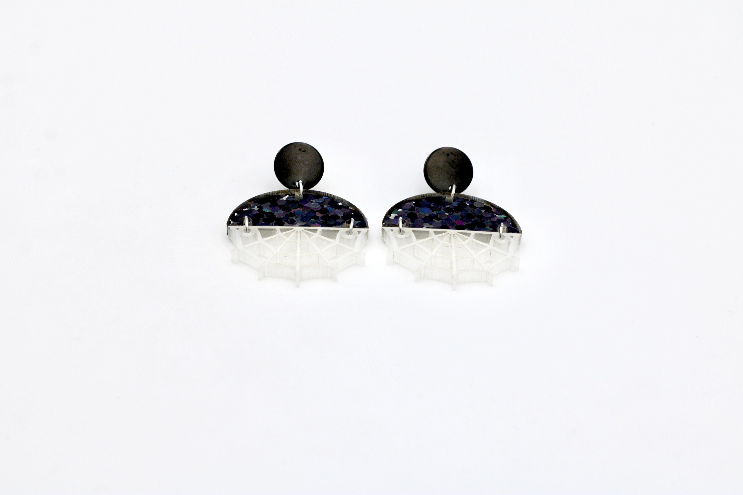 Glow in the Dark Spider Web Earrings