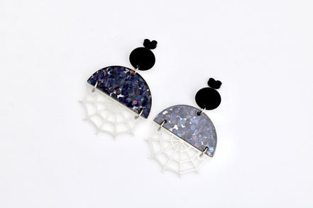 Glow in the Dark Spider Web Earrings