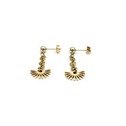 Gold Fan Dangle Earrings