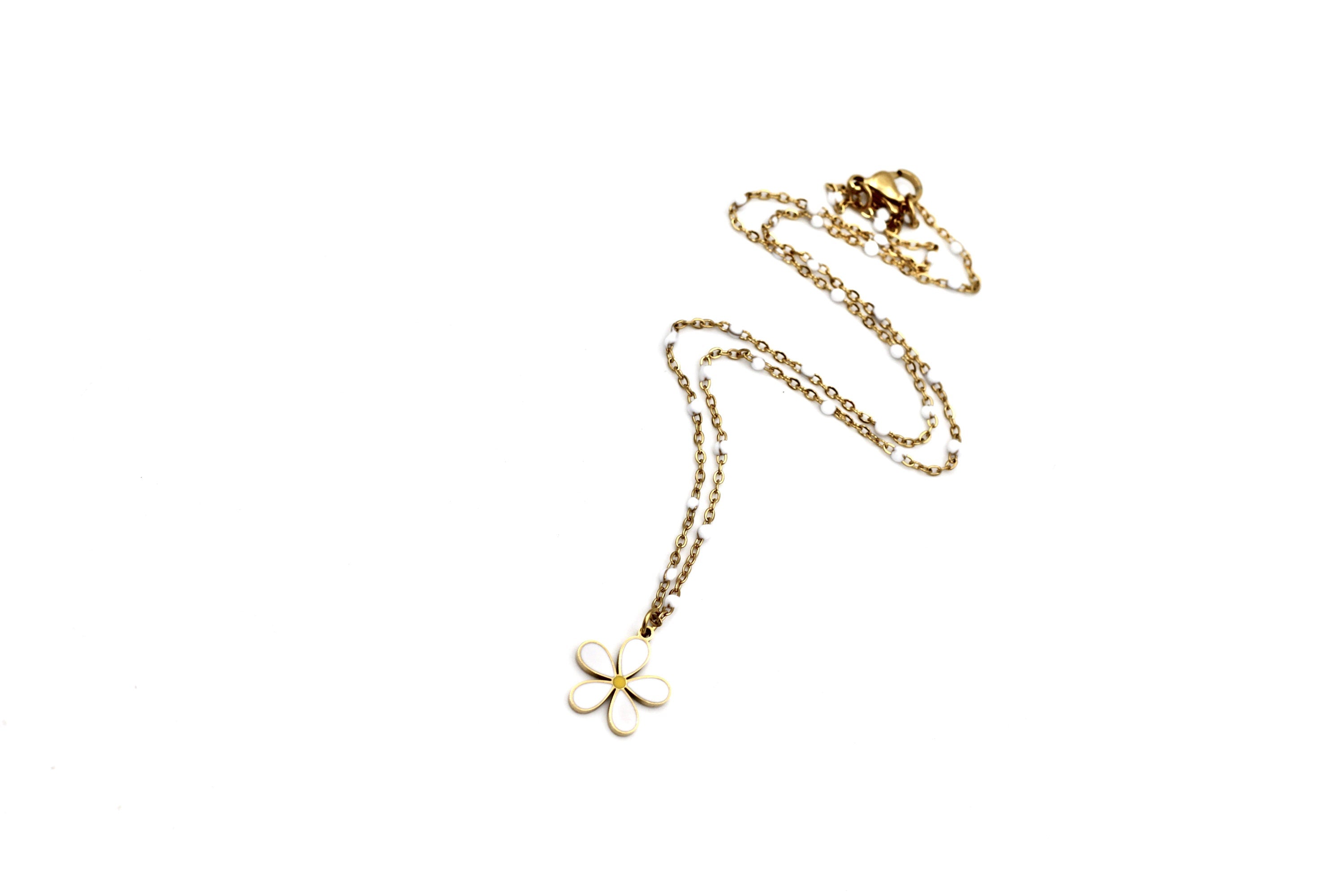 Enamel Daisy Necklace