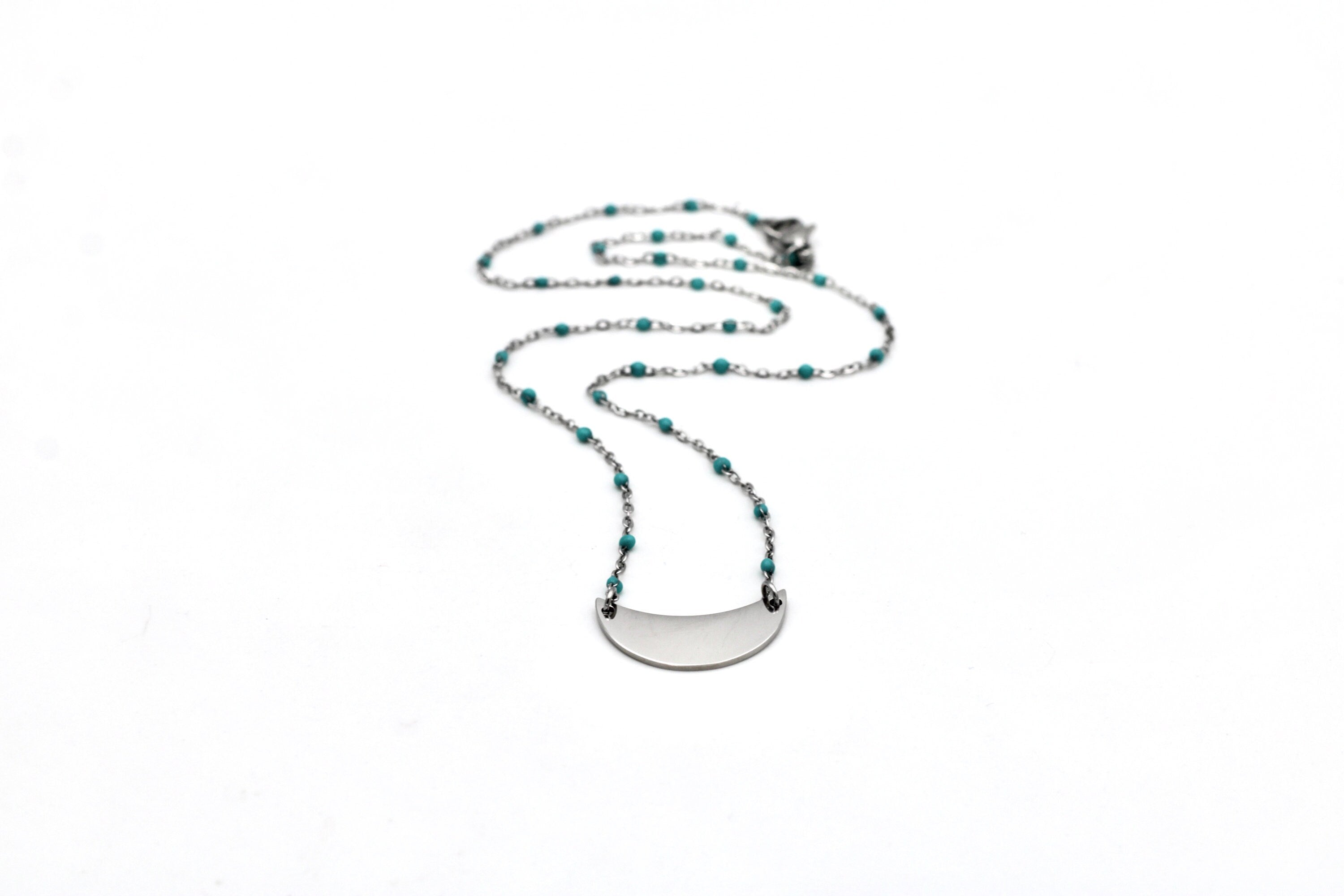 Silver Crescent Necklace
