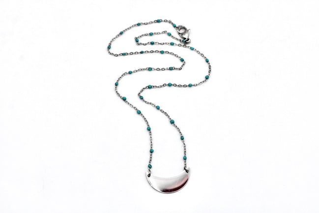 Silver Crescent Necklace