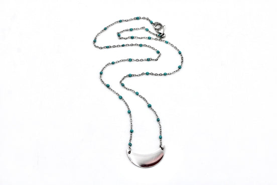 Silver Crescent Necklace