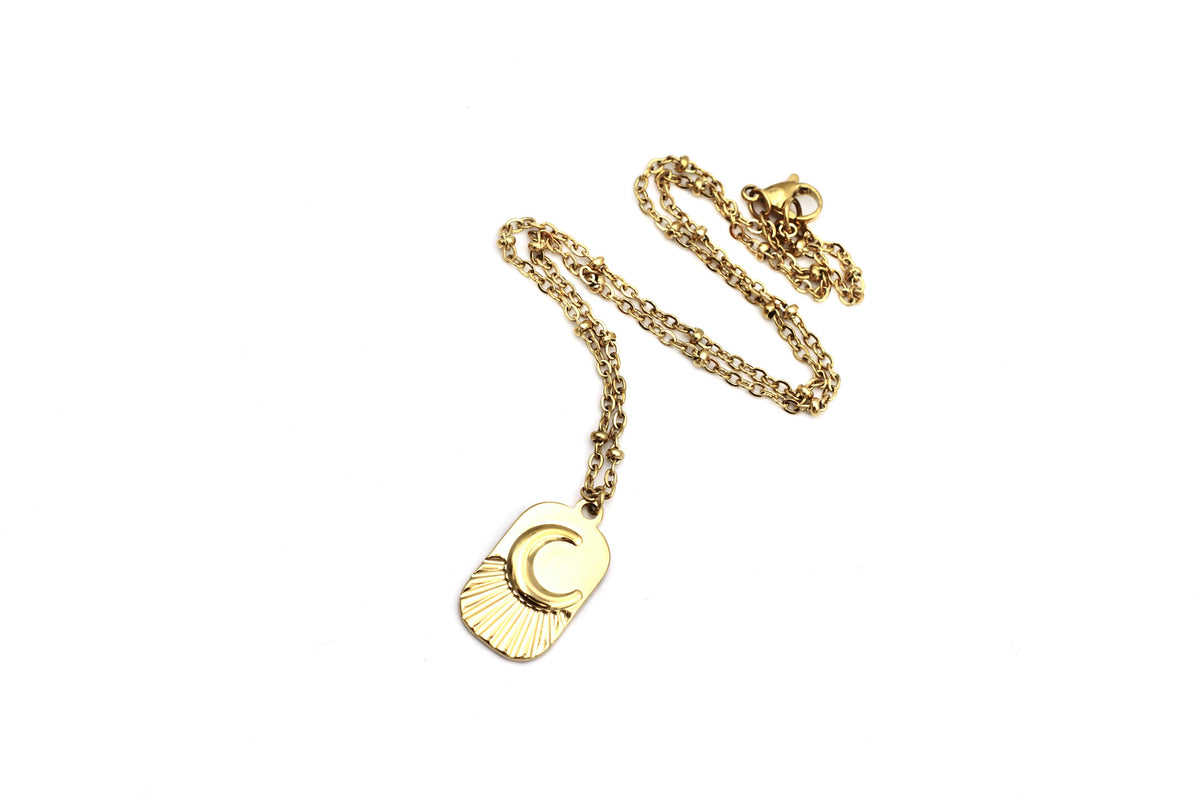 Moon Tag Necklace