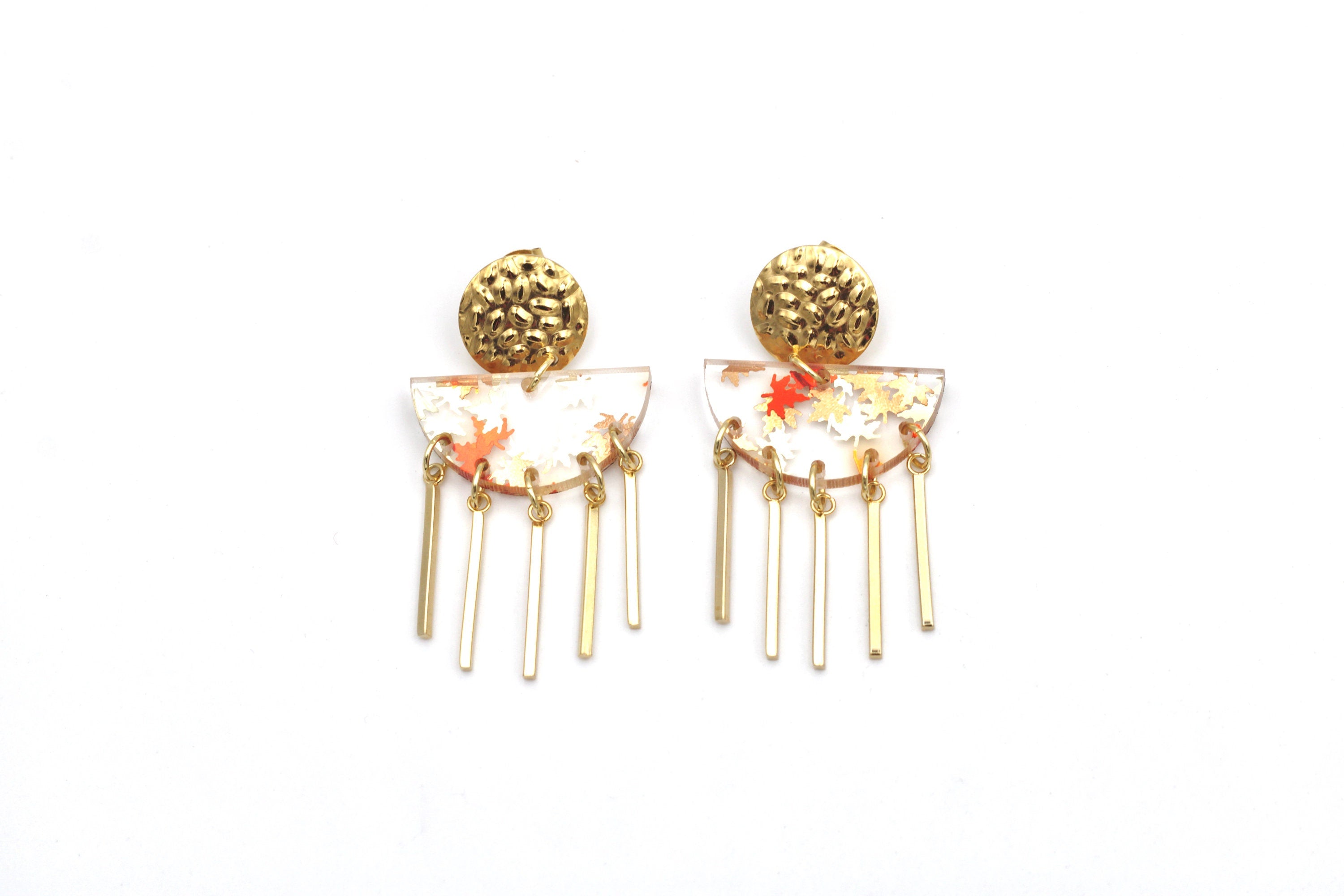 Fall Leaf Glitter Earrings