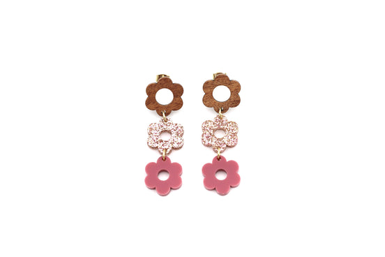 Triple Flower Earrings