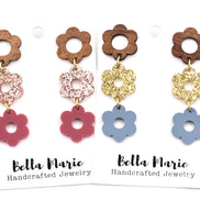 Triple Flower Earrings