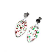 Red and Green Christmas Light Earrings