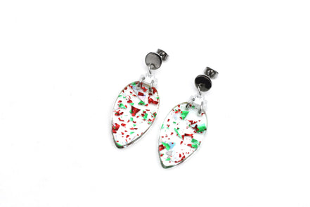 Red and Green Christmas Light Earrings