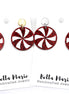 Red Peppermint Candy Earrings