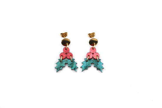 Acrylic Holly Earrings