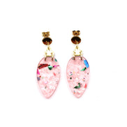 Pink Christmas Light Earrings