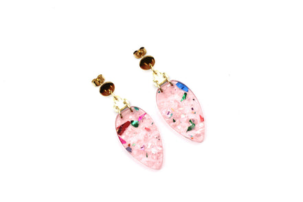 Pink Christmas Light Earrings