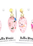 Pink Christmas Light Earrings