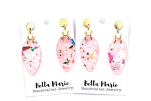 Load image into Gallery viewer, Pink Christmas Light Earrings
