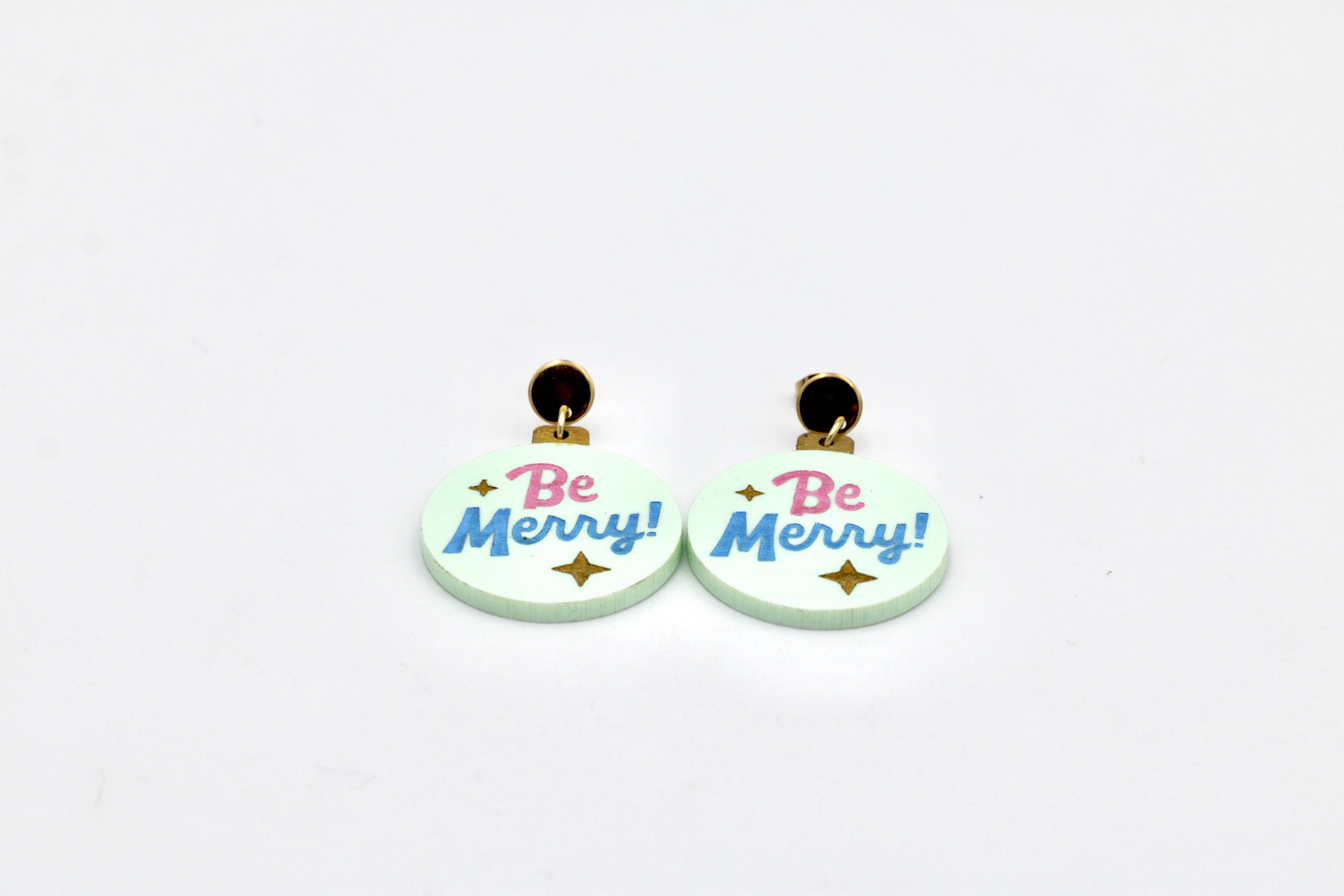 Be Merry Christmas Ornament Earrings